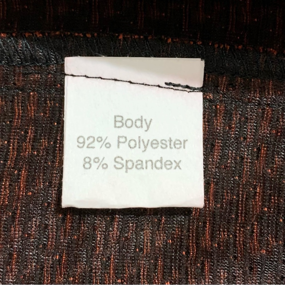 “Stop Staring” pumpkin orange and black houndstooth retro  look fitted dress- S - Picture 14 of 15